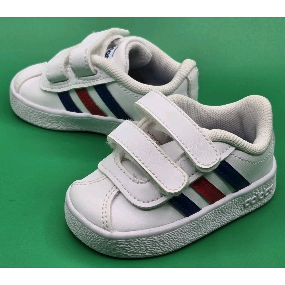 Adidas VL Court 2.0 CMF Baby Infant Shoes Size 3K Red White Blue
